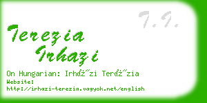 terezia irhazi business card